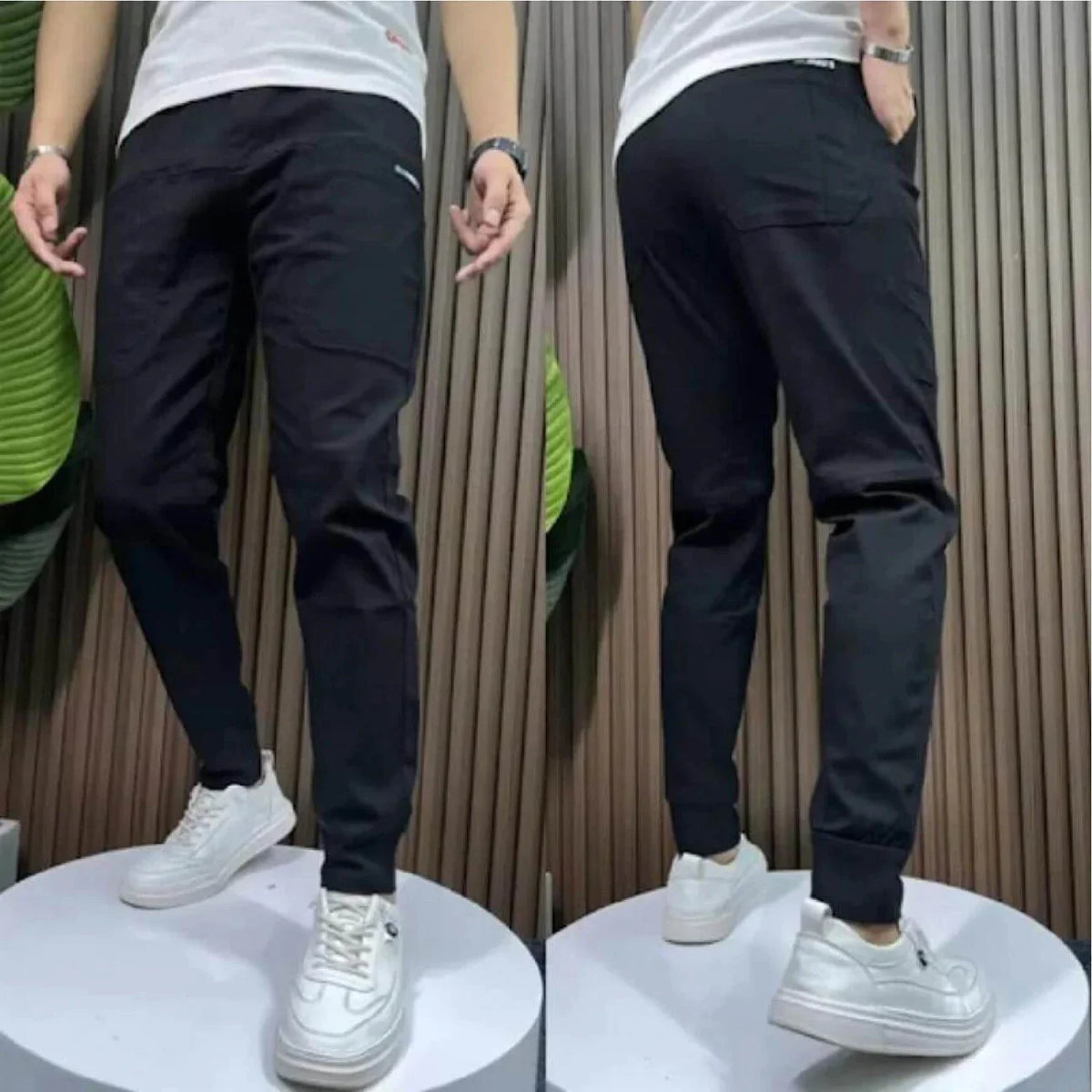 Premium Stretch Cargo-Jeans – Komfort und Stil — Schwarz, Bild 8