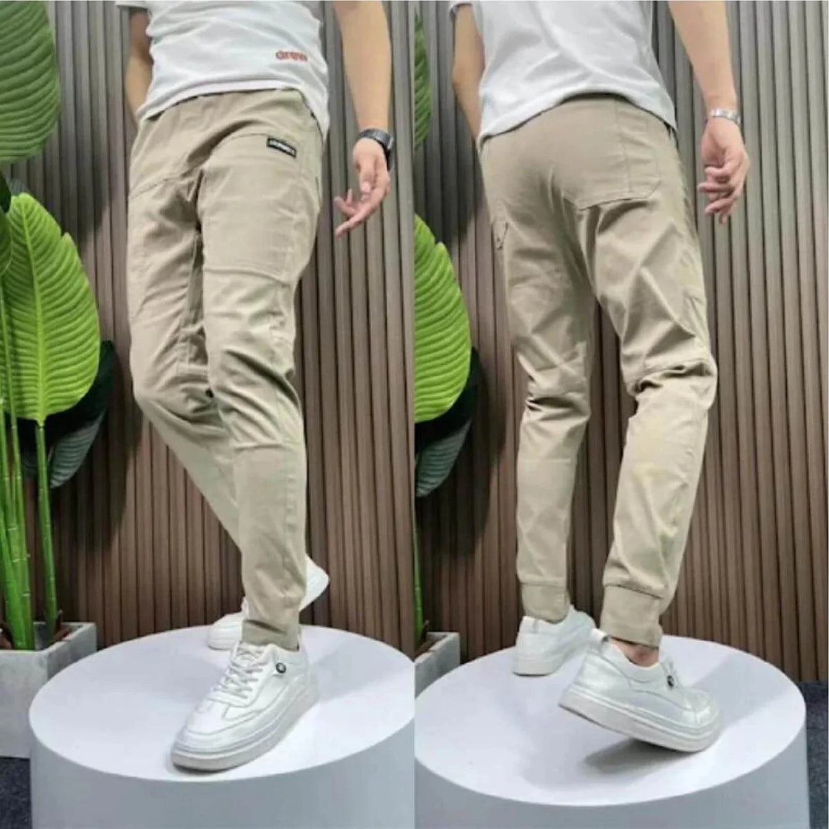 Premium Stretch Cargo-Jeans – Komfort und Stil — Beige, Bild 9