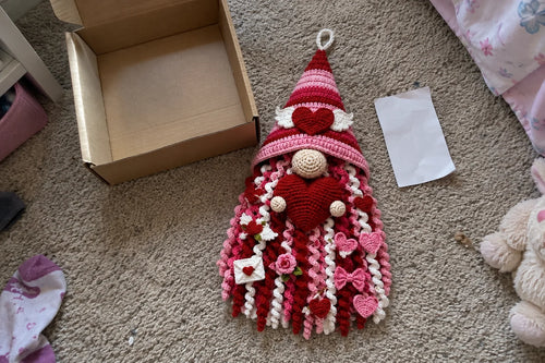 Kit de Décoration de Porte au Crochet Fait Main, Thèmes Saisonniers : Père Noël, Cœur de la Saint-Valentin, Noël, Lapin de