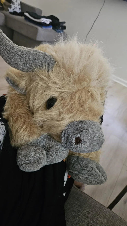 Peluche Vache Highland Anti-Stress – Compagnon Apaisant pour le Sommeil — photo d'un client 2